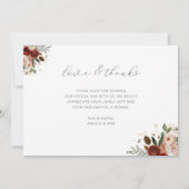 素朴なフローラ結婚の写真サンキューカード サンキューカード (裏面)