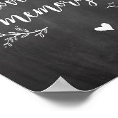 素朴なブドウの黒板 思い出に、追悼 ポスター (角)