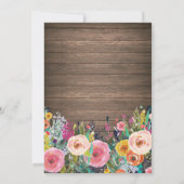 素朴なブライダルシャワーの茶パーティの招待状の花柄 招待状 (裏面)