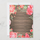 素朴なブライダルシャワーの茶パーティの招待状の花柄 招待状 (裏面)