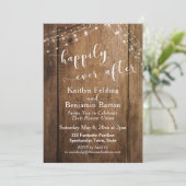 素朴なブラウンの木と灯りが幸せに満ちた永遠を紡ぐ 招待状 (スタンド正面)