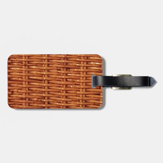 素朴なブラウンの柳細工のピクニックバスケットの国スタイル ラゲッジタグ (裏面横)