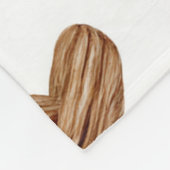 素朴なブラウンの織りハートの誕生日 フリースブランケット (角)