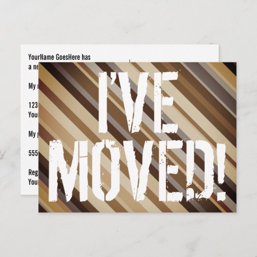 "素朴なブラウンの陰私は動きました!" 郵便はがき 案内ポストカード (正面/裏面)