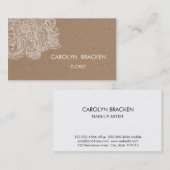 素朴なブラウンクラフト紙のペイズリーの落書き 名刺 (正面/裏面)