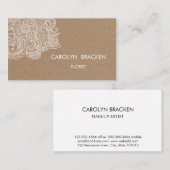 素朴なブラウンクラフト紙のペイズリーの落書き 名刺 (正面/裏面)