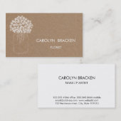 素朴なブラウンクラフト紙のメーソンジャーの花 名刺 (正面/裏面)