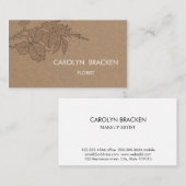 素朴なブラウンクラフト紙の葉 名刺 (正面/裏面)