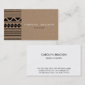 素朴なブラウンクラフト紙種族のアステカなパターン 名刺 (正面/裏面)