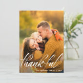 素朴なブラシスクリプト幸せな感謝 シーズンカード (スタンド正面)