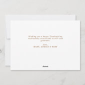 素朴なブラシレタリング感謝祭 シーズンカード (裏面)