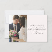 素朴なブラシ結婚タイポグラフィの写真カード サンキューカード (裏面)