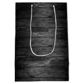 素朴なブラックとホワイトの木目調 ミディアムペーパーバッグ (裏面)