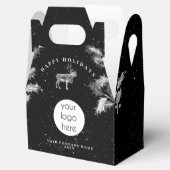 素朴なブラックホワイトのホリデービジネスロゴクリスマス フェイバーボックス (オープン)