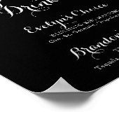 素朴なブラックボタニカルシグネチャードリンクサイン ポスター (角)