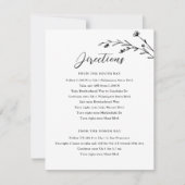 素朴なブラック＆ホワイトのワイルドフラワー結婚式の封筒 招待状 (正面)