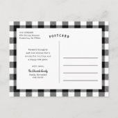 素朴なブラック メリークリスマス 3 枚の写真の コラージュ シーズンポストカード (裏面)