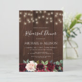 素朴なブルゴーニュフローラリハーサルのディナー招待 招待状 (スタンド正面)