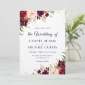 素朴なブルゴーニュ結婚式招待状 招待状 (スタンド正面)