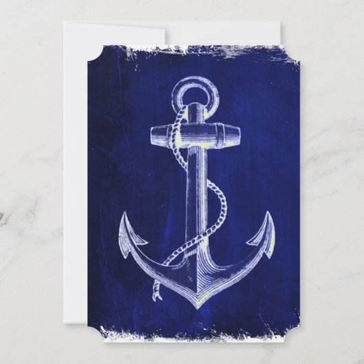 素朴なブルーいかり航海の結婚式招待状 招待状 (裏面)