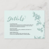 素朴なブルーのファンタジー フラワーディテール エンクロージャーカード (正面)