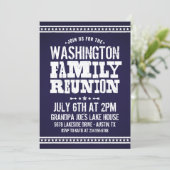 素朴なブルーの家族再会招待状 招待状 (スタンド正面)