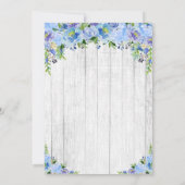 素朴なブルーの花の70歳の誕生日 招待状 (裏面)