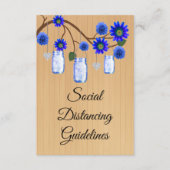 素朴なブルーの花模様のメイソンジャー 安全対策 エンクロージャーカード (正面)