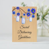 素朴なブルーの花模様のメイソンジャー 安全対策 エンクロージャーカード (スタンド正面)