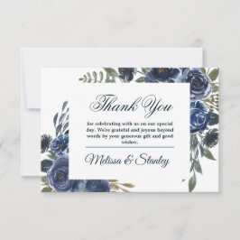 素朴なブルーグリーンのユーカリの花の水彩画 サンキューカード