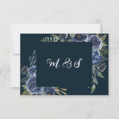 素朴なブルーグリーンのユーカリの花の水彩 出欠カード (裏面)