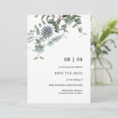 素朴なブルー蓼の花のSave the Date 招待状 (スタンド正面)