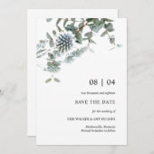 素朴なブルー蓼の花のSave the Date 招待状 (正面/裏面)