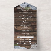 素朴なブルー ダスティーローズ ヴィンテージ ラッセル ウェディング オールインワン招待状 (内側)