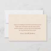 素朴なブーツとバブル ハンドドローンの感謝メッセージ サンキューカード (裏面)