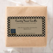 素朴なプリミティブキャンドル チェックカントリー ラベル (インサイチュ)