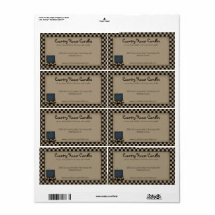 素朴なプリミティブキャンドル チェックカントリー ラベル