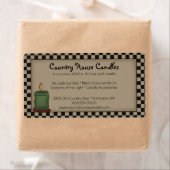 素朴なプリミティブキャンドル チェックカントリー ラベル (インサイチュ)