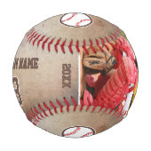 素朴なプレーヤーチーム名番号写真 野球ボール (正面)