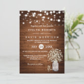 素朴なベイビーズブレスのライトがフォーマルな結婚式を彩る 招待状 (スタンド正面)