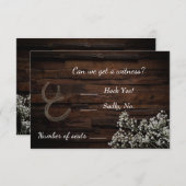 素朴なベイビーズブレスの出欠カード 招待状 (正面/裏面)