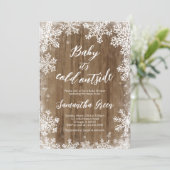 素朴なベイビー イッツ コールド アウトサイド ベイビー シャワー 招待状 (スタンド正面)