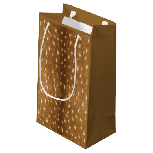 素朴なベビーのシカによって斑点を付けられる子鹿の毛皮 スモールペーパーバッグ (裏面アングル)