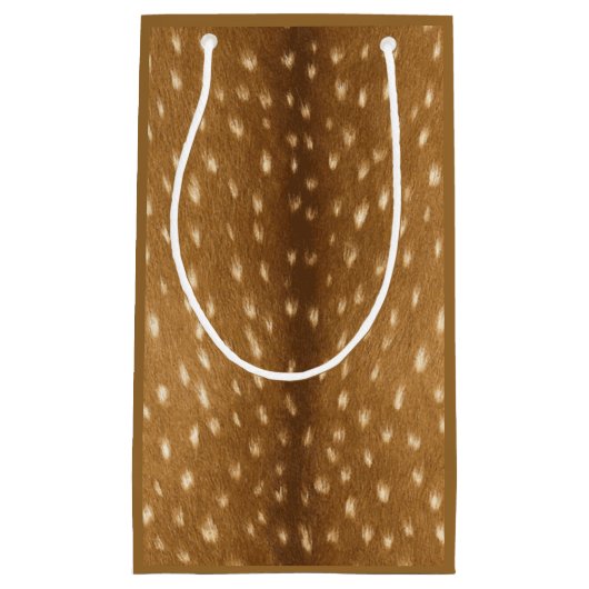 素朴なベビーのシカによって斑点を付けられる子鹿の毛皮 スモールペーパーバッグ (正面)