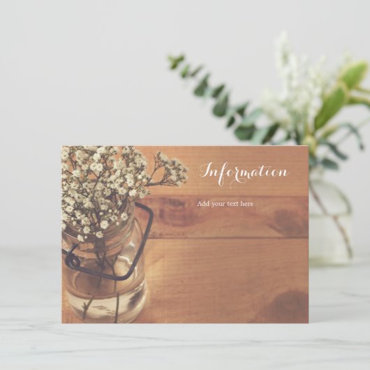 素朴なベビーの呼吸メーソンジャー木情報 エンクロージャーカード (スタンド正面)