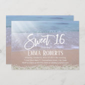 素朴なベビーの呼吸花は菓子16を浜に引き上げます 招待状 (正面/裏面)