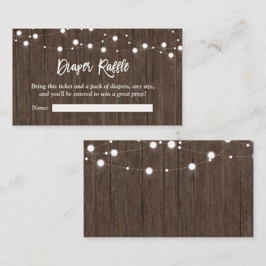 素朴なベビーはベビーシャワーのおむつのラッフルを醸造しています エンクロージャーカード (正面/裏面)