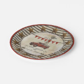 素朴なベビーシャワーのヴィンテージのトラックの風車の農場 ペーパープレート (アングル)