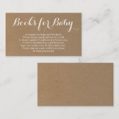 素朴なベビーシャワーの招待状のための本の要求- エンクロージャーカード (正面/裏面)