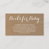 素朴なベビーシャワーの招待状のための本の要求- エンクロージャーカード (正面)